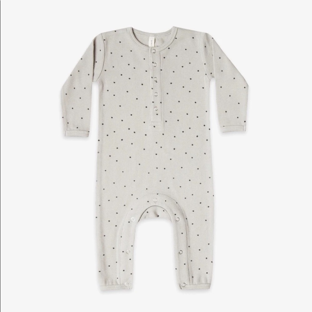 Quincy Mae ribbed jumpsuit and bonnet set